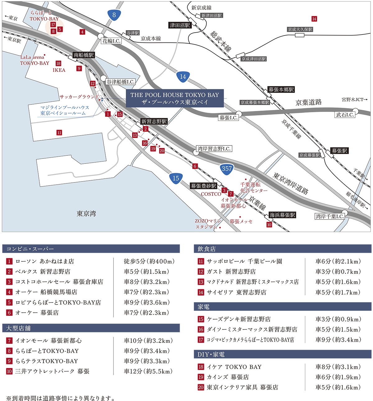 THE POOL HOUSE東京ベイ　周辺便利Map