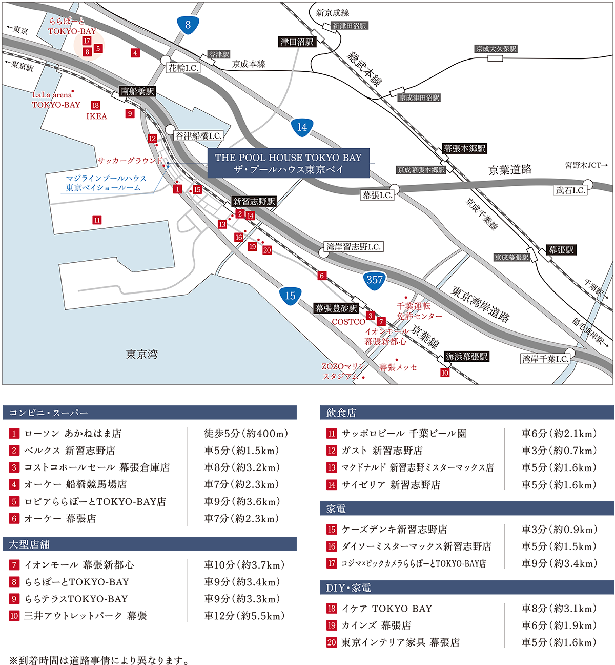 THE POOL HOUSE東京ベイ　周辺便利Map